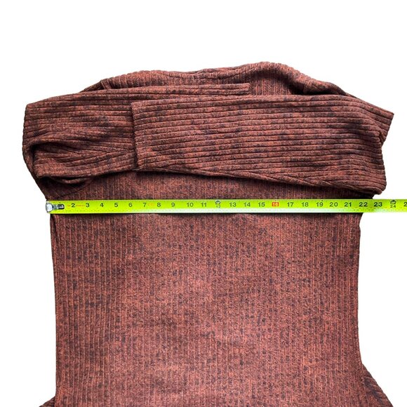 Cozy Ribbed Tie Cardigan — Rust Brown Loveapella Knit 1X - Picture 14 of 14